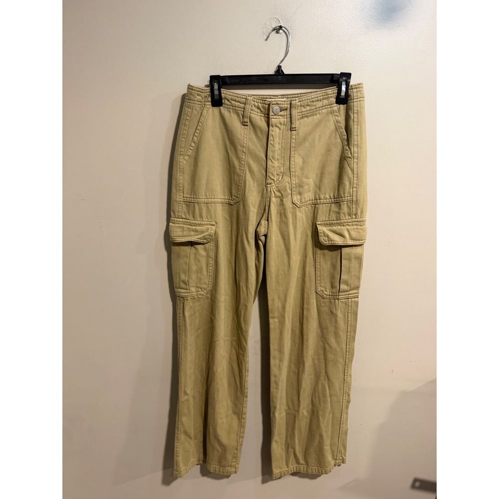 Altar'd State Tan Khaki Cargo Pants Straight Leg Utility Trousers Size 29